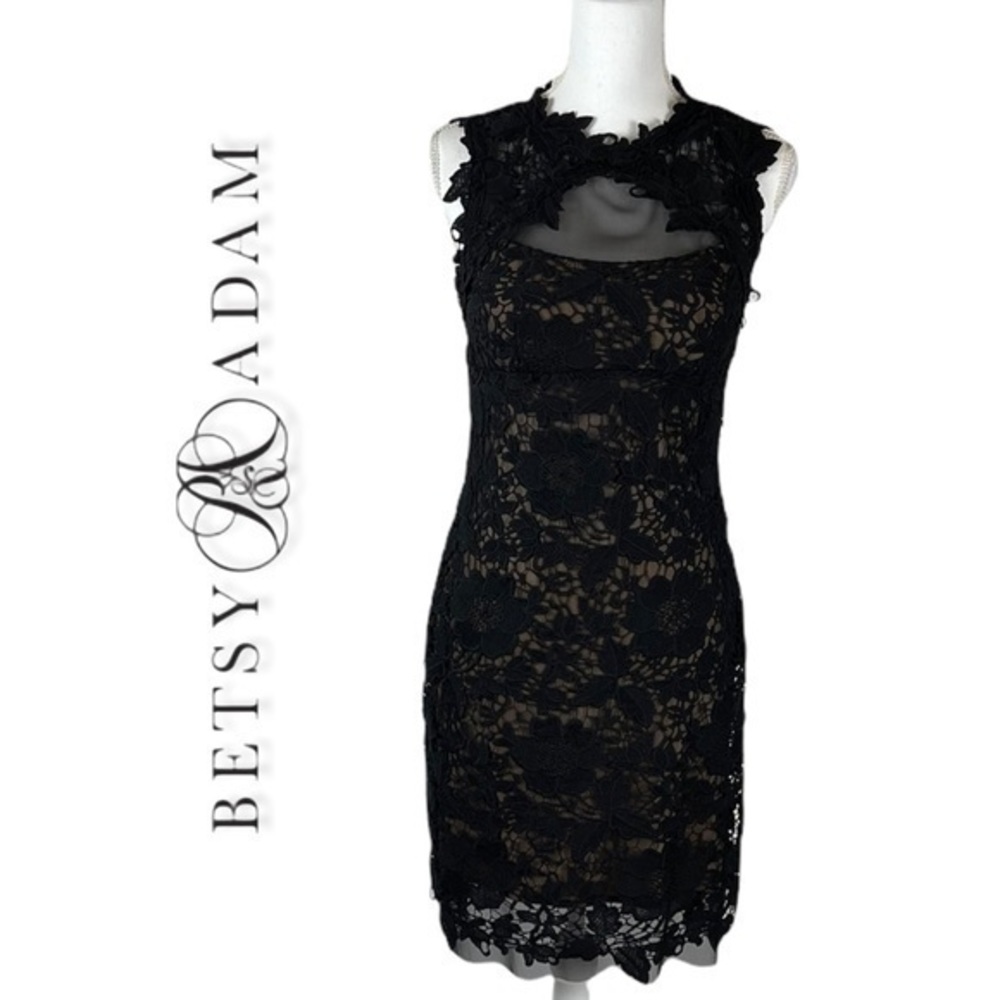 Betsy & Adam Lace Formal Party Dress